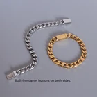 Simple Bracelet Simple Classical Desgin Magnetic Clasp Link Chain Stainless Steel Cuban Women Men Bracelet