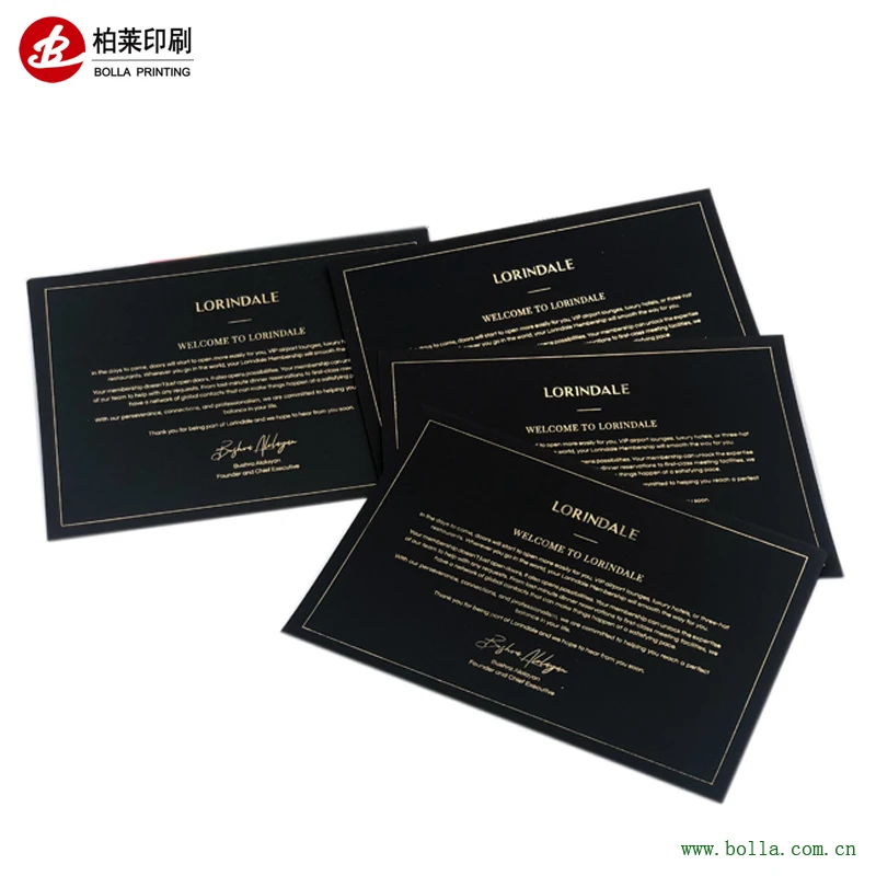 Factory Price Custom Logo High Quality Black and White Hot Stamping UV  Business Card Foil