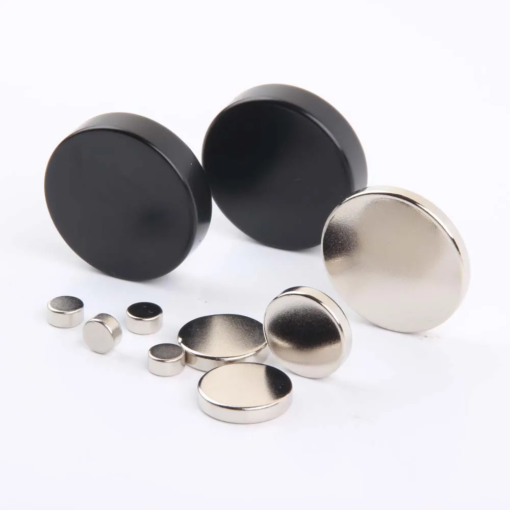 Customized Black Epoxy Coated Magnet Round N52 Neodymium Rubber Coated