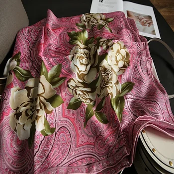 Fonesun-SKF15 China 100 silk satin square print scarf