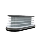 Commercial Fridge Semi Vertical Round Island Freezer Multideck Supermarket Fruit Vegetables Refrigerator