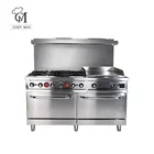 Oven OEM ODM Commercial Custom ETL Griddle USA 4 Burner Gas Cooker With Oven