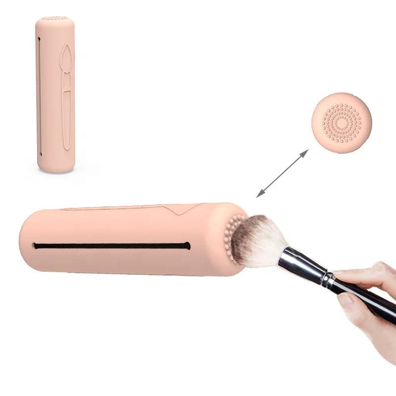 Wellfine Makeup Brush Organizer Portable Makeup Brush Bag For Travel Silicone Holder Cosmetic Bag Makeup Brush Case Pouch Holder