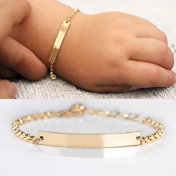 925 Sterling Silver Bracelets For Baby Personalized Girl Children Kids Babies Id Jewelry Bracelet Bangle Gold Plated
