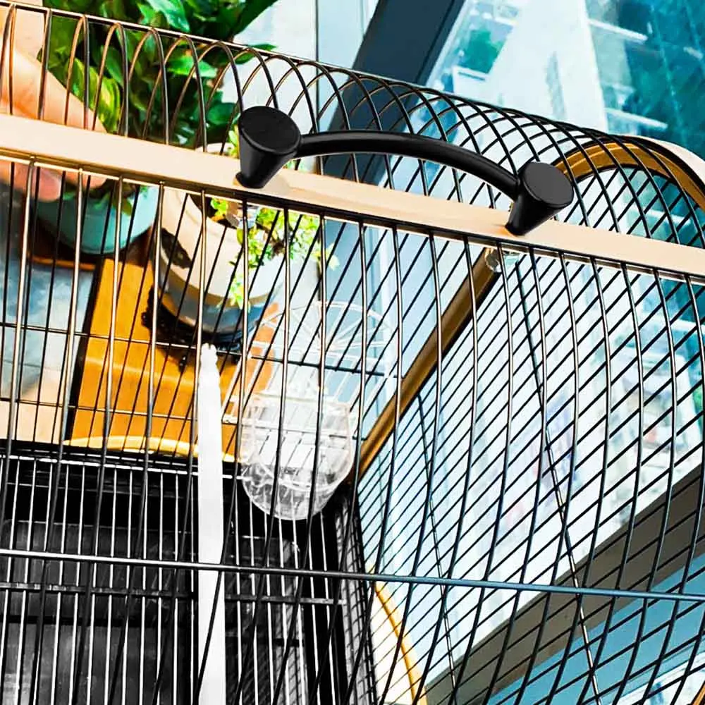 Aluminium alloy bird cage in black gold colour(2)