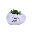 Pot Plant Artificial Succulents Potted Ceramic Colorful Pot Egg Design With Faux Succulents Plant