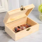 Wooden Box Unfinished Wooden Box For Jewelry Solid Wood Pine Bamboo Lacquer Packaging Box Silkscreen Engrave Logo