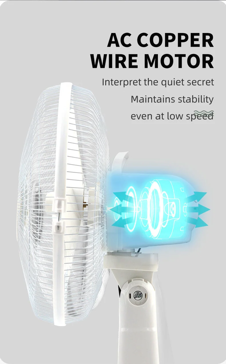 Table Fan, 12-Inch, Solar, 9V3W, USB - detail 4