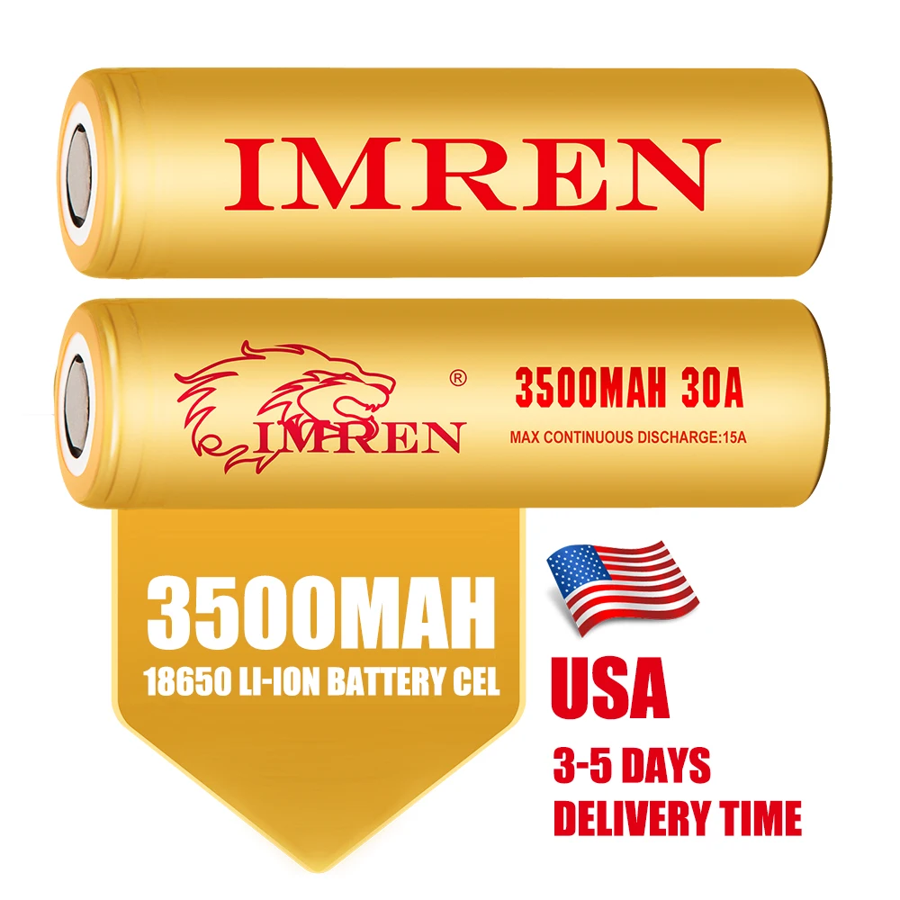 Imren 18650 3500mah Li Ion Battery Cell Lithium Solar Rechargeable 3 7v