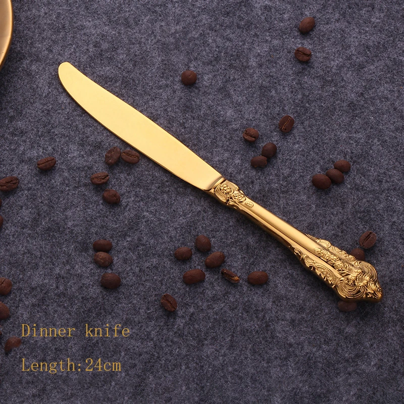 Stainless Steel Cutlery Gold Palace Style Luxury Knife Fork And Spoon stainless steel cutlery wedding cutlery sets