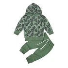2021 New Hot Selling Kids Clothing High Quality Leaf Print Hoodie And Pants 2pcs Set Clothing Boys Clothing