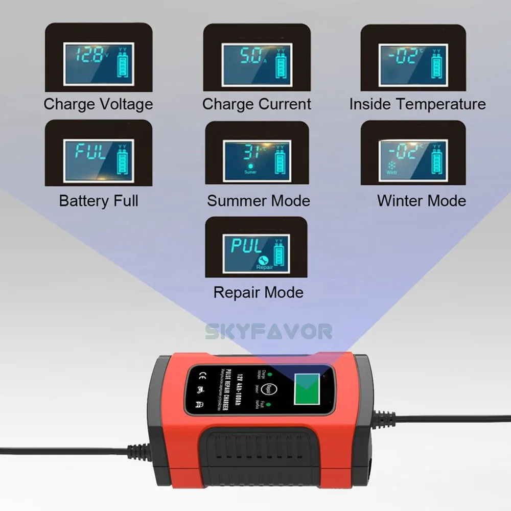 Factory price 12v 5a lead acid battery charger 12 volt 5 amp deep cycle gel agm arm automatic pulse repair battery charger