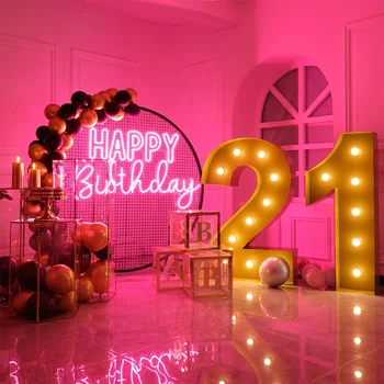 WOWORK Fushun 2022 big metal letter sign lights backdrop party decoration for birthday party supplies baby shower wedding event