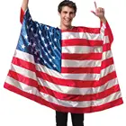 Cape American Flag Costume Cape USA Patriotic Flag Cloak For Adult Men Women Child