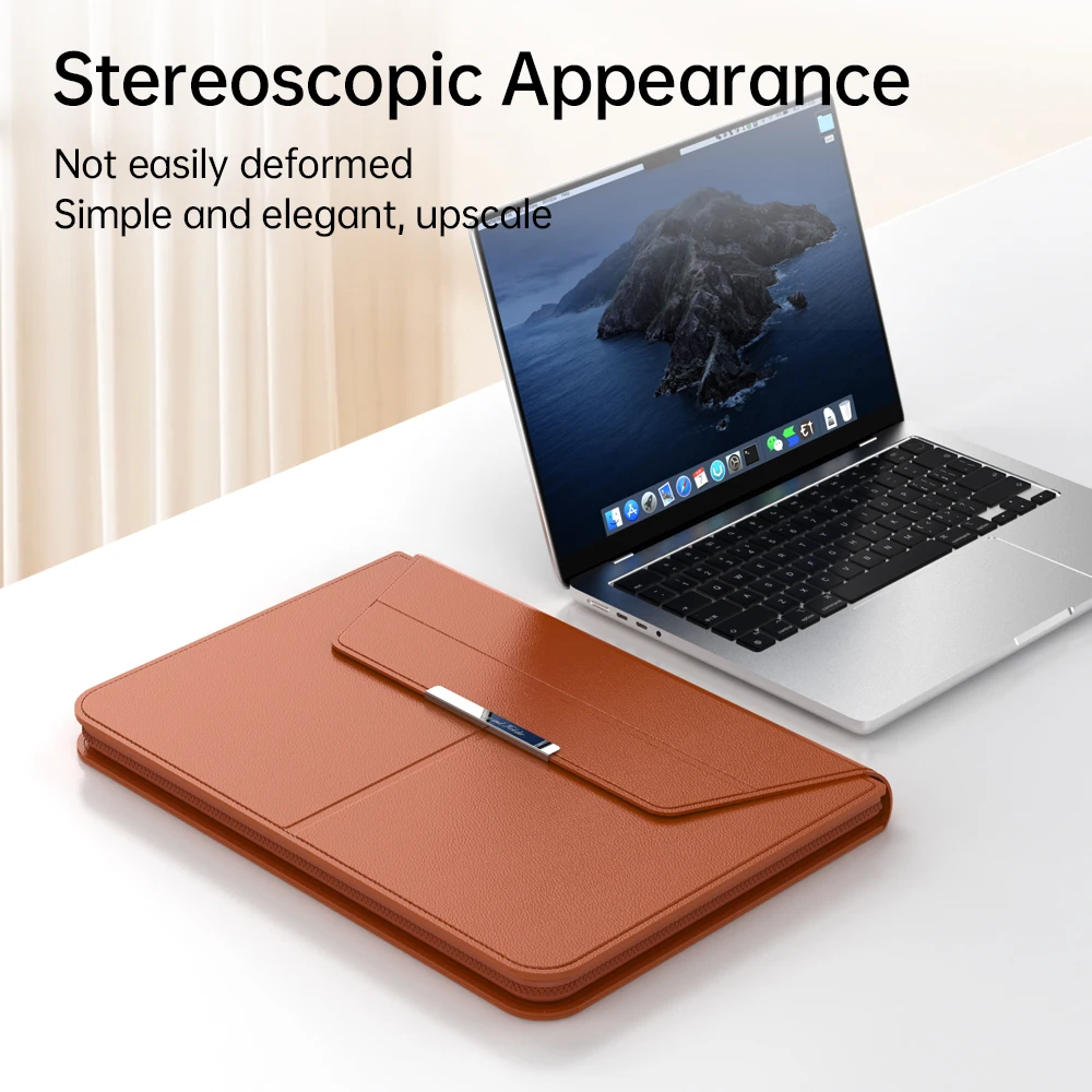 2025 3 in 1 ultra thin portable universal leather computer laptop bag case cover protector women man for Macbook 13 14 15 inches