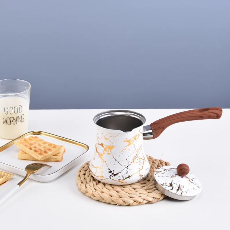 New design large capacity 1L traditional turkish coffee pot for new series mug warmer coffee