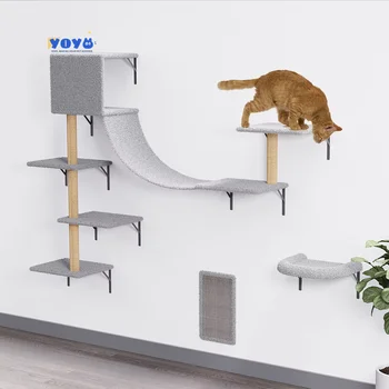 Yoyo hot Sales Wood Tree Cat Wall Shelves Cat Hammock And Cat Wall Platform Furniture For Climbing