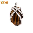 Jade Pendant Jade Stone Necklace Pendant Fashion Egg Shaped Stones Jade Eggs Pendant Necklace With Silver Accessory