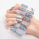 Polish Nail Glitter Hot Design 3d Gold Foil Nail Polish Sticker Silver Glitter Nail Wraps With Rhinestones