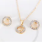 Necklace Hollowed Out Crown Exquisite Jewelry Series Necklace Earring Ring Bracelet 4 Piece Set