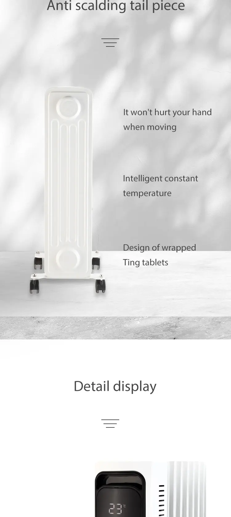 Fins Oil Filled Radiator, 1000/1500/2000W, Electric, DRO-132 - detail 12