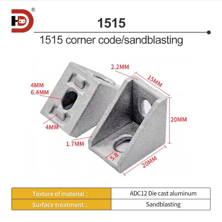 Industrial Aluminum Profile Corner Code 4040 Accessories 20/304080 Connection 90 Degree L-shaped Seat Profile Connection factory