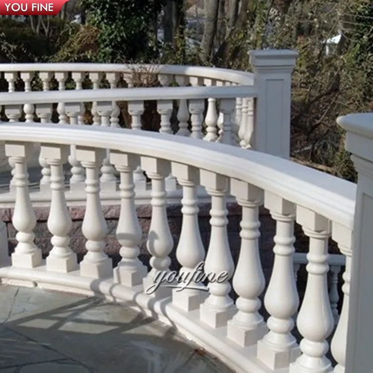 Villa Hotel Decoration Custom Design Granite Stair Railing Balustrades Marble Stone Fence Handrail