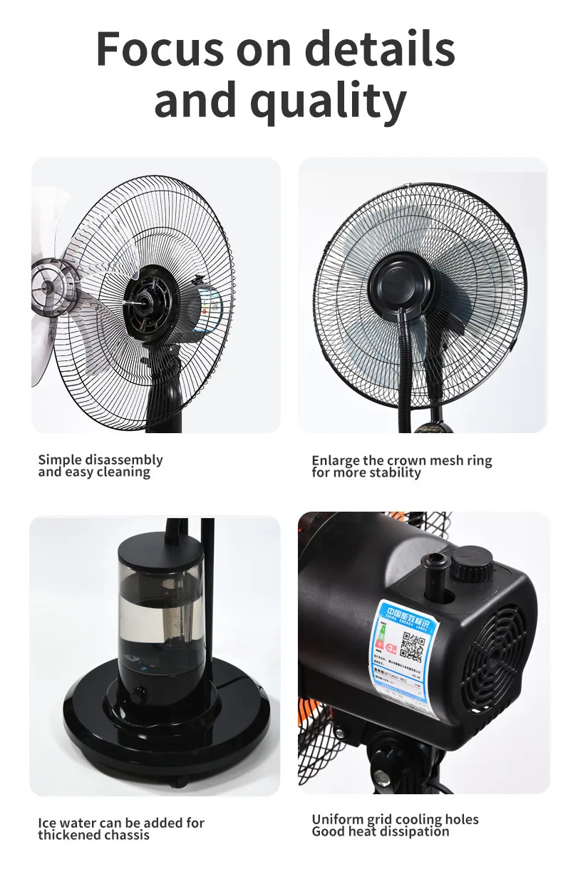 Cooling Mist Solar Fan, 75W, ABS - detail 26