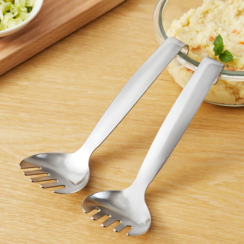 Stainless Steel Unique Design Silver Long Ladle Cooking and crushing spoon