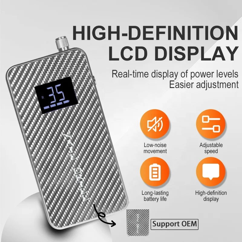 2077 AT-NDB-186 Professional Rechargeable Battery Nail Drill & Polisher 35000RPM Portable Pedicure Machine supplier