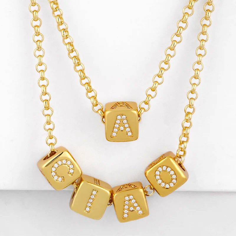 Letter Alphabet Block Charm Bracelet 
