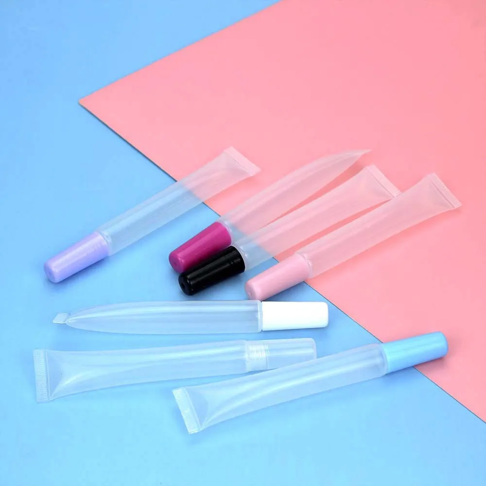 product 15ml hot sale clear lip glaze tube hose slim cosmetic plastic tube lip gloss lip glaze plastic hose-29