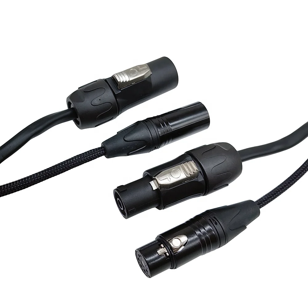 5 Pin Xlr Dmx Power Hybrid Cable Powercon True1 Cable Xlr 5p Combi