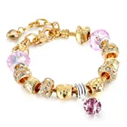 Fashion Girls Crystal Charm Bracelet I Love You Pendant Charm Bracelet Jewelry Women Charm Bracelet