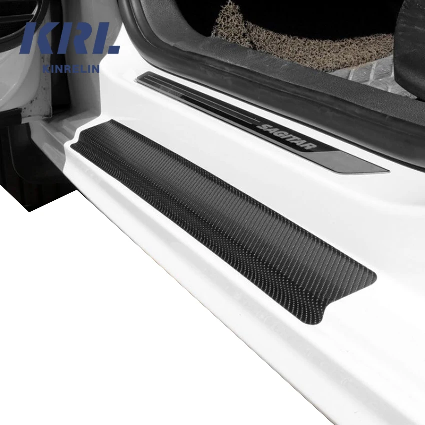 Protector Sill Scuff Cover Car Door Body Carbon Fiber Sticker Anti Scratch Strip 