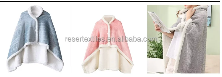 100% Polyester Lamb Wool Inspired Woven Raschel Technique Nap Shawl Blanket Modern Style Office for Spring Autumn Winter