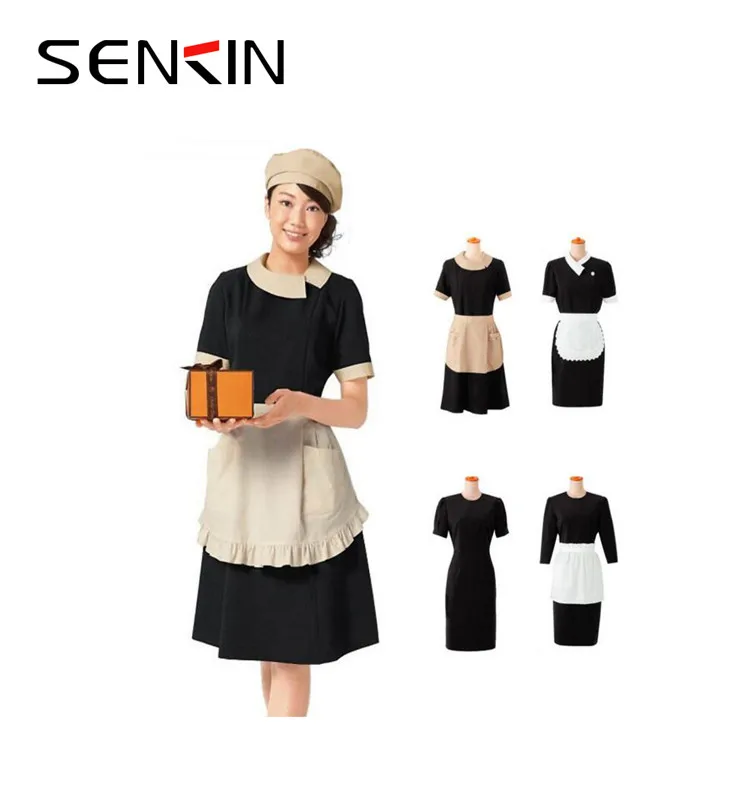 Custom Design Cheap Hotel Waitress Uniform Dress OEM