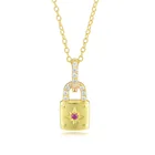 Ruby Necklace Ruby 925 Gold Plated Temperament Female Personality Contracted Beauty Ruby Lock Pendant Necklace