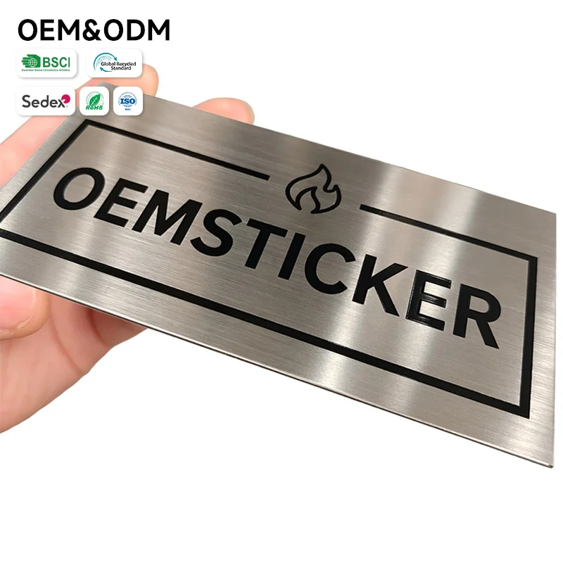 product custom stainless steel nameplate 304 316 ss etching metal industrial labels corrosion resistant tags-2