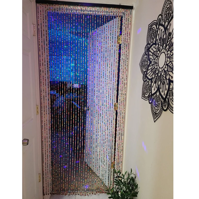 Rainbow bamboo beads curtains for the living room blackout door curtain