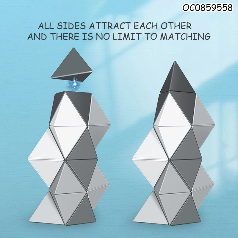 Novelty construction animal magic magnetic triangle building blocks toy for children