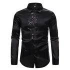 Shirts For Men Shirt Long Sleeve Luxury Shirts For Men Casual Men's Sequin 100% Cotton Shirt