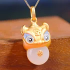 Jade Jewelry Pendant Hetian Jade Jewelry Tiger Pendant Female S925 Silver Plated Pixiu Jade Pendant