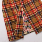 Coat LONG Blended Wool Good Quality Thick Winter Women Jacquard Check Trench Coat