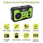 Smart Radio Hand Crank Outdoor Indoor Dynamo Rechargeable Emergency FM/AM/WB 3band Smart Phone Charger Solar Radio