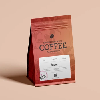 Custom Eco Friendly Biodegradable Kraft Paper Coffee Packaging Bag With Valve