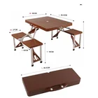 Table Outdoor Aluminum Wood Gain Portable Foldable Picnic Table Easy Outdoor Travel