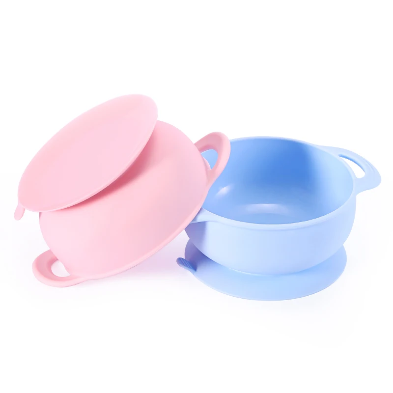 Bol En Safely Silicone Suction Bowls  Vaisselle Baby Bowl Set Baby En Silicone Baby Hot Bowl With Lid