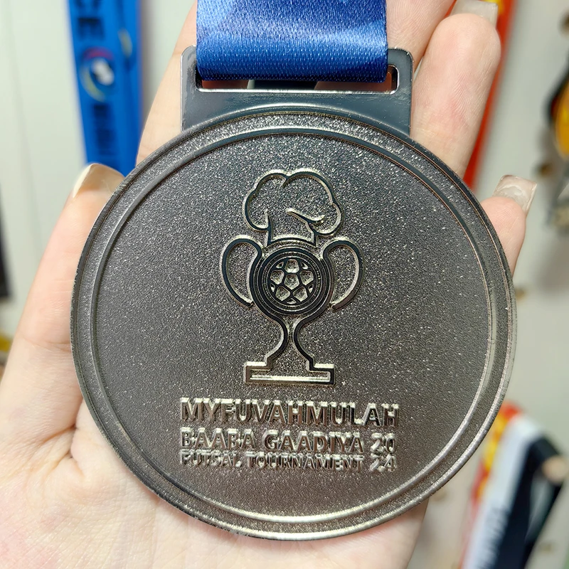 Wholesale Custom Enamel Kids Football Medal Modern Style Gold Plated Sports Award Soccer Medal supplier