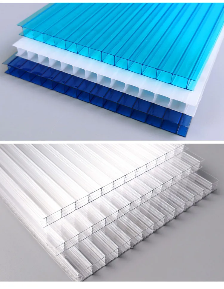 透明8毫米12毫米16毫米厚多壁车棚温室聚碳酸酯pc中空聚碳酸酯板10